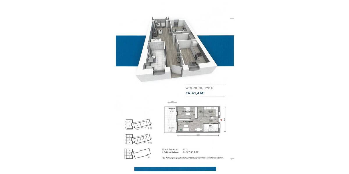 Etagenwohnung Pocking Hartkirchen - 2 Zimmer, 64 m&sup2;, 270.655&euro; | Angebot:25703944