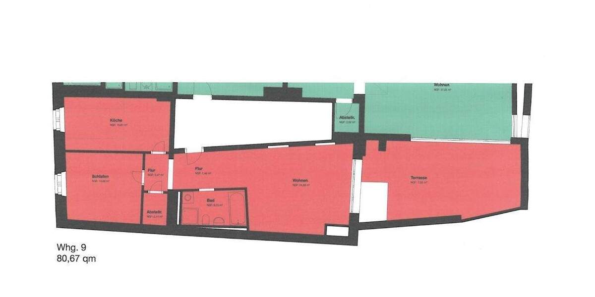 Etagenwohnung Passau Innstadt - 2 Zimmer, 80 m&sup2;, 800&euro; | Angebot:25685372