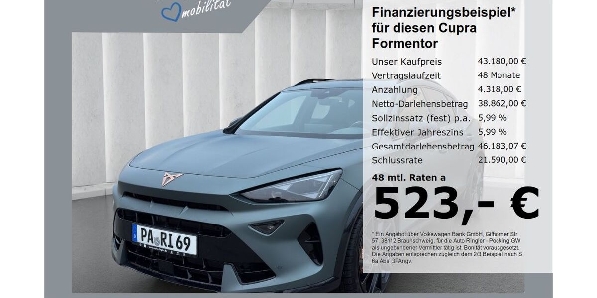 Cupra Formentor 13.995 km 43.180 &euro; Pocking 94060
