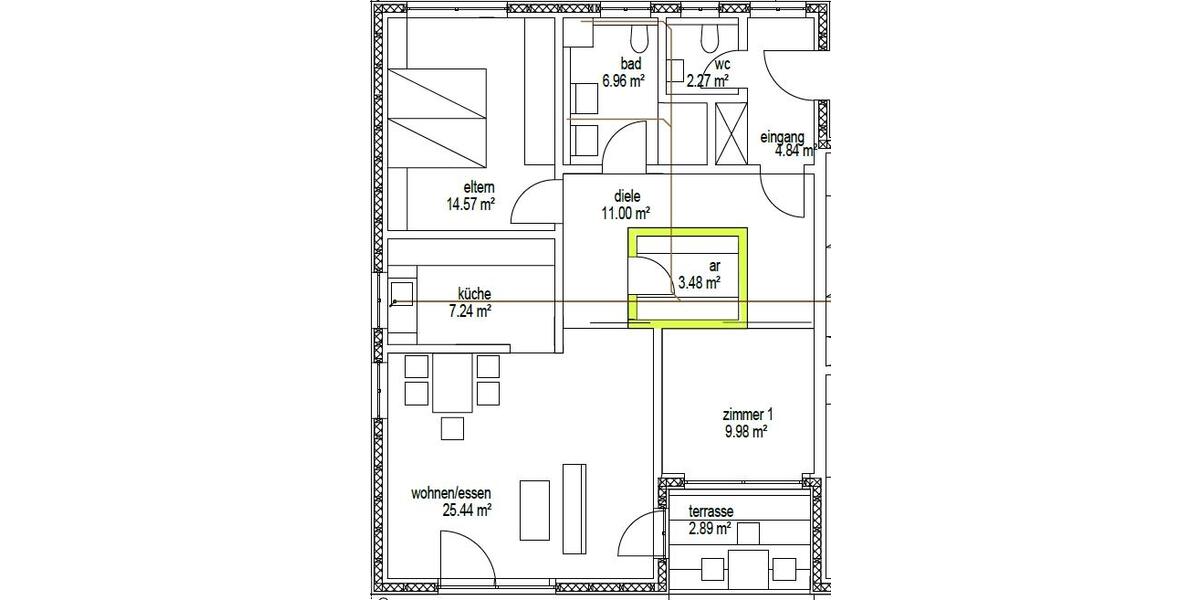 Etagenwohnung Hofkirchen - 3 Zimmer, 93 m&sup2;, 850&euro; | Angebot:25416729