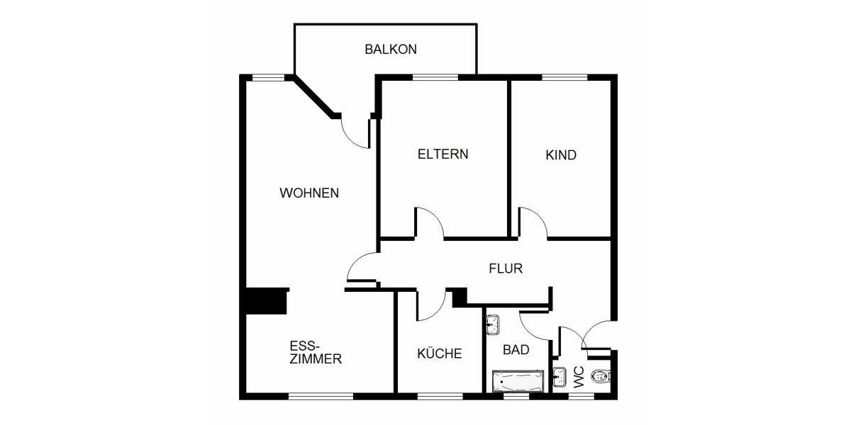 Etagenwohnung Passau Auerbach - 3.5 Zimmer, 82 m&sup2;, 736&euro; | Angebot:25985017