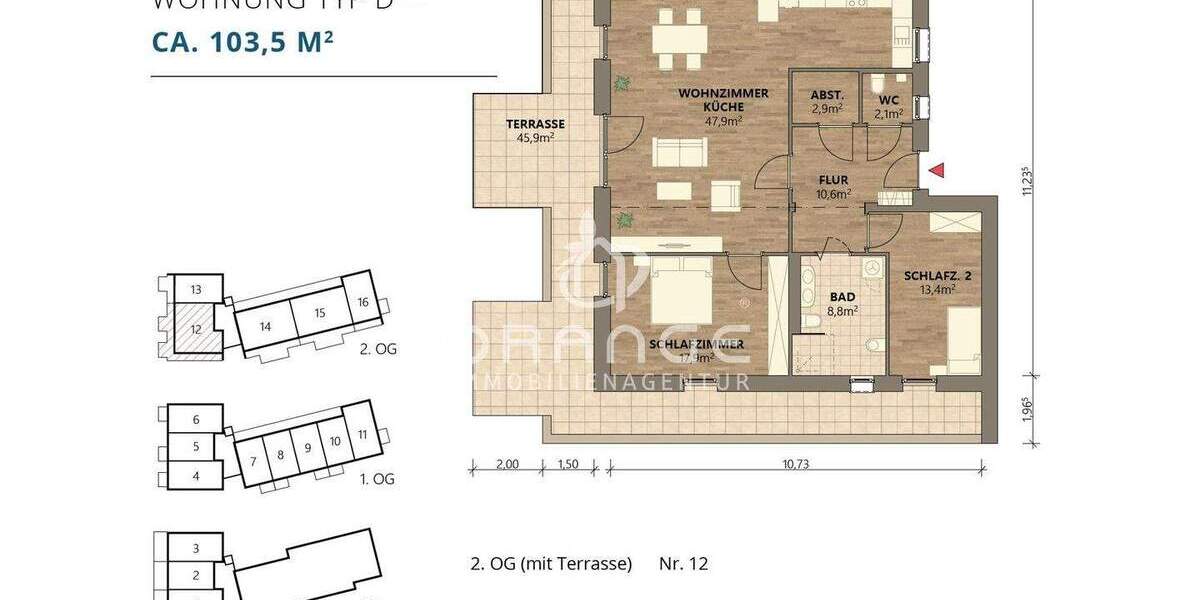 Etagenwohnung Pocking Hartkirchen - 2 Zimmer, 71 m&sup2;, 297.407&euro; | Angebot:25670736