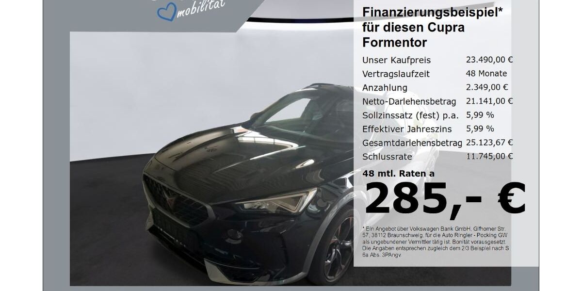 Cupra Formentor 43.719 km 23.490 &euro; Pocking 94060