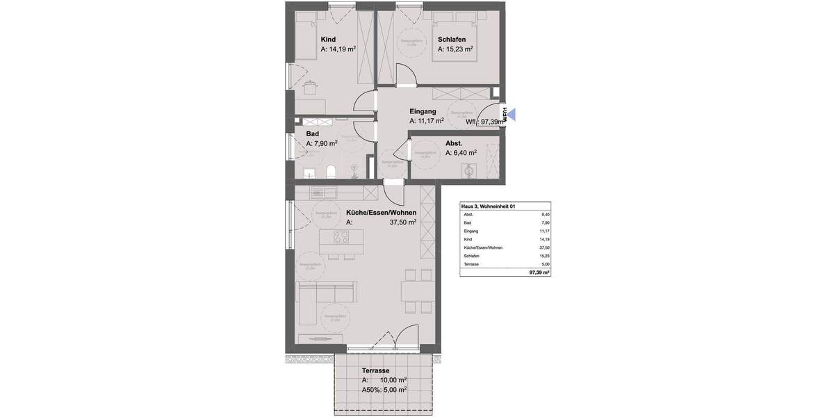 Etagenwohnung Bad Griesbach im Rottal Griesbach - 3 Zimmer, 103 m&sup2;, 1.100&euro; | Angebot:25751180
