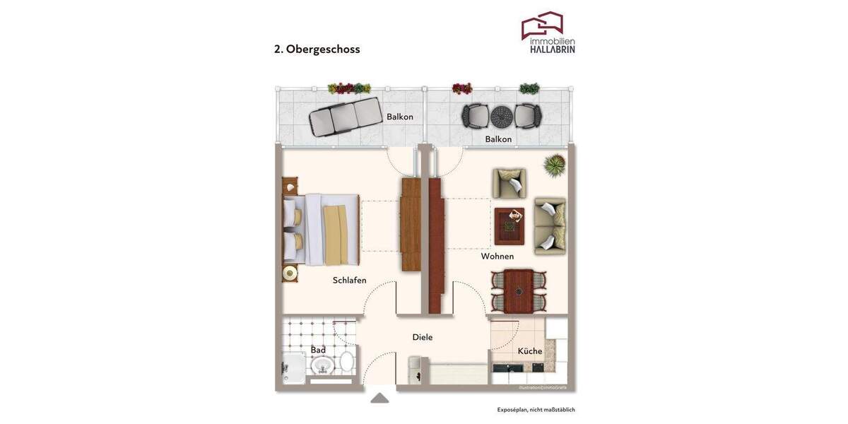 Etagenwohnung Bad Füssing - 2 Zimmer, 51 m&sup2;, 99.000&euro; | Angebot:25703942