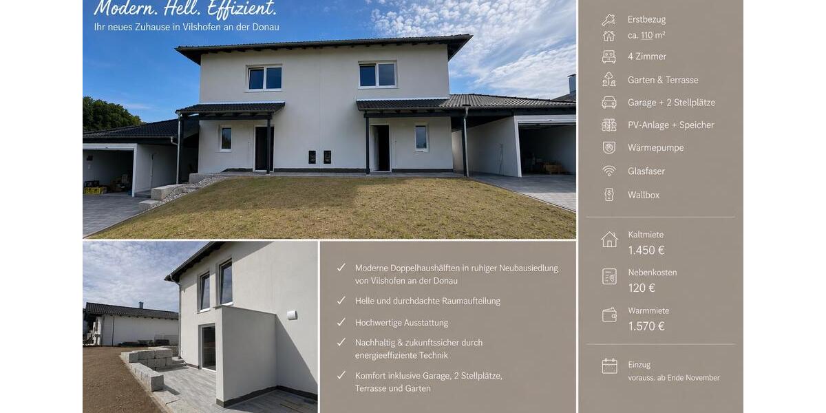 Einfamilienhaus Vilshofen an der Donau - 4 Zimmer, 110 m&sup2;, 1.450&euro; | Angebot:27614363