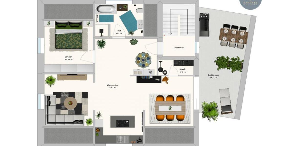 Etagenwohnung Neuburg am Inn - 3 Zimmer, 108 m&sup2;, 1.095&euro; | Angebot:23996189