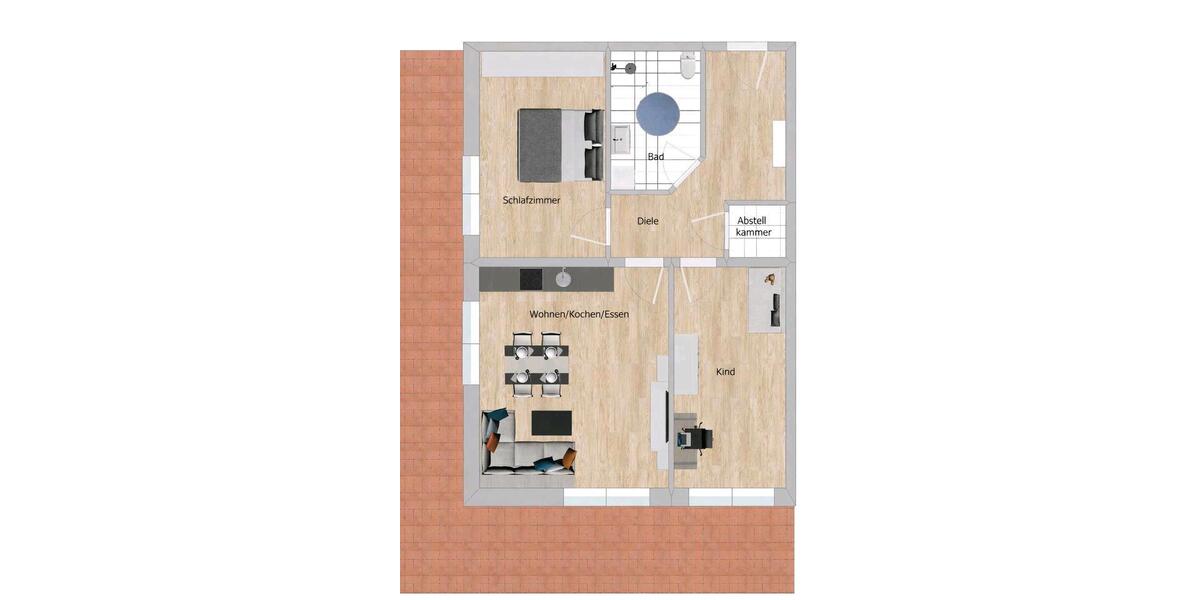 Erdgeschoßwohnung Waldkirchen - 3 Zimmer, 70 m&sup2;, 970&euro; | Angebot:26048573
