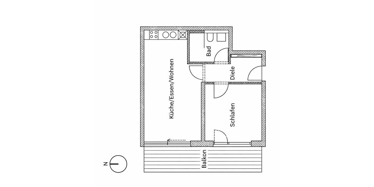 Etagenwohnung Passau Mühltal - 2 Zimmer, 62 m&sup2;, 830&euro; | Angebot:25634170