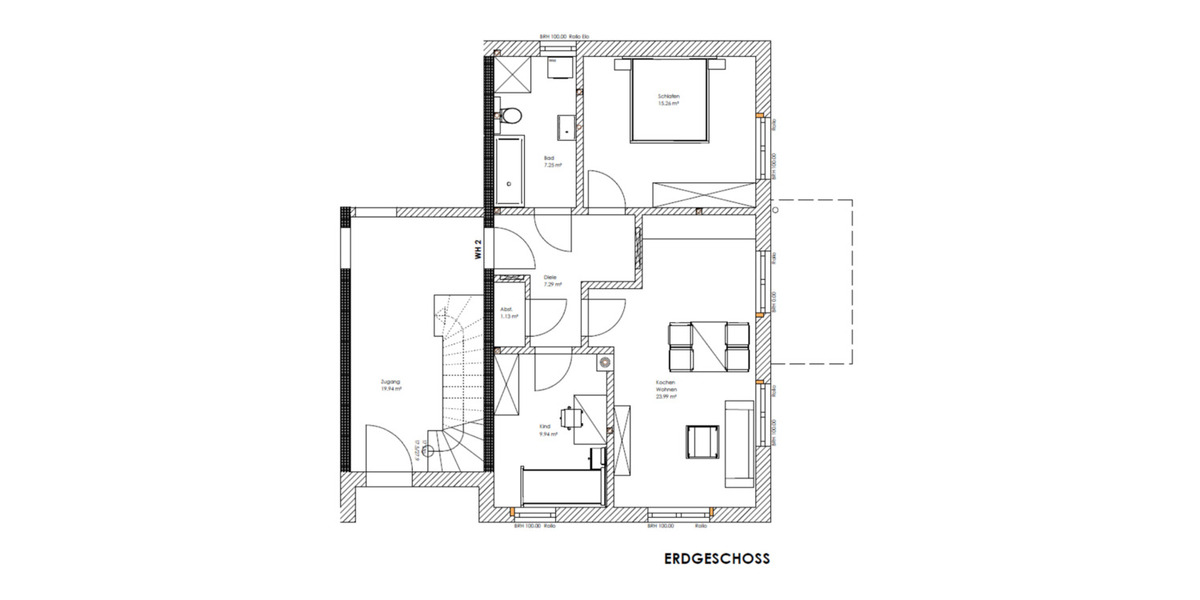 Erdgeschoßwohnung Außernzell - 4 Zimmer, 75 m&sup2;, 850&euro; | Angebot:24582490