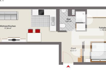 Wohnung Passau Maierhof - 2 Zimmer, 39 m&sup2;, 536&euro; | Angebot:25268956