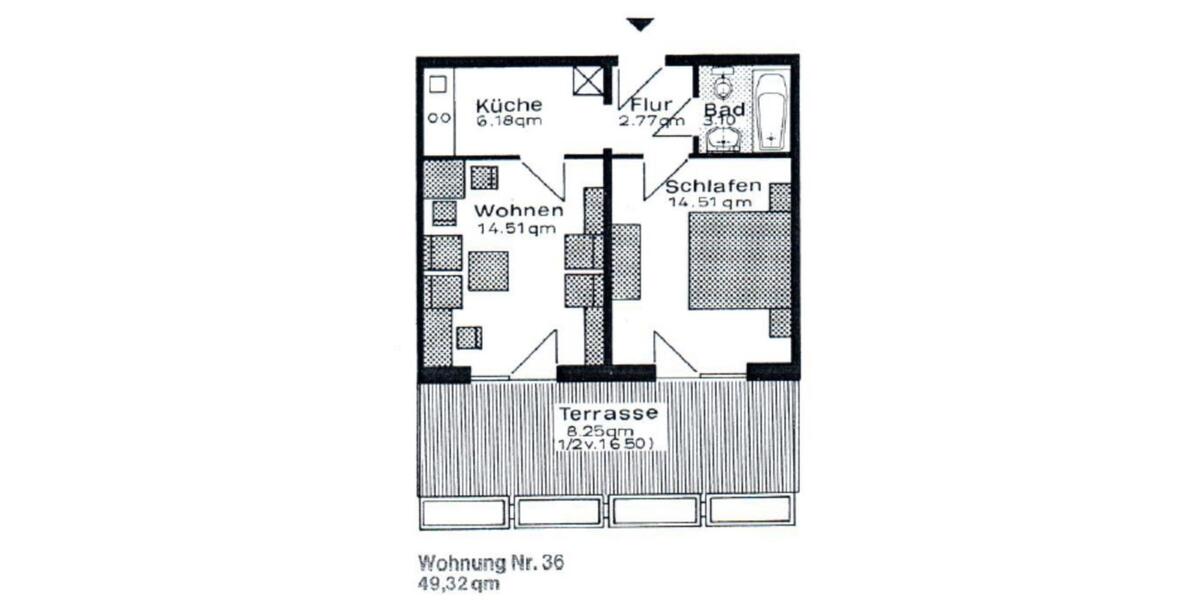 Terrassenwohnung Passau Auerbach - 2 Zimmer, 50 m&sup2;, 602&euro; | Angebot:25868425