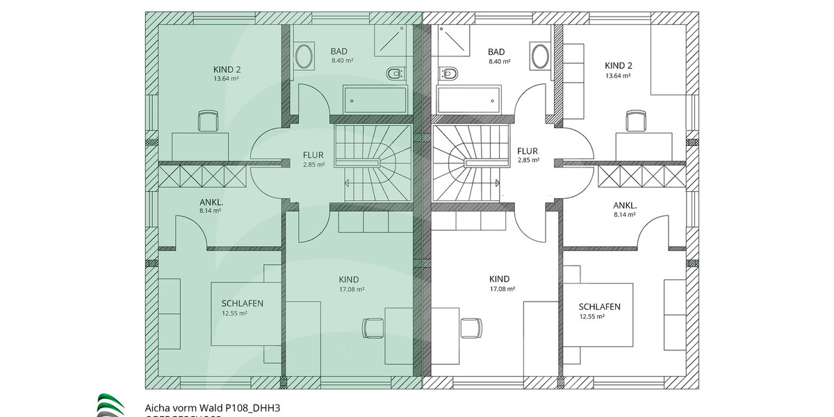 Doppelhaushälfte Aicha vorm Wald Frauenholz - 4 Zimmer, 131 m&sup2;, 499.900&euro; | Angebot:25678450