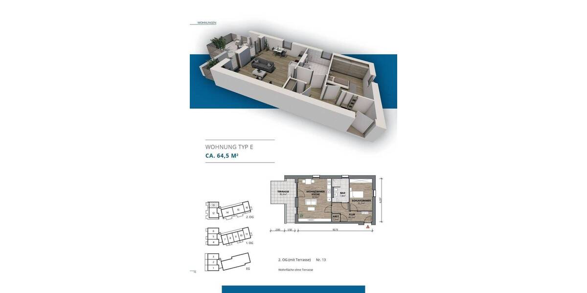 Etagenwohnung Pocking Hartkirchen - 3 Zimmer, 83 m&sup2;, 349.448&euro; | Angebot:25700526