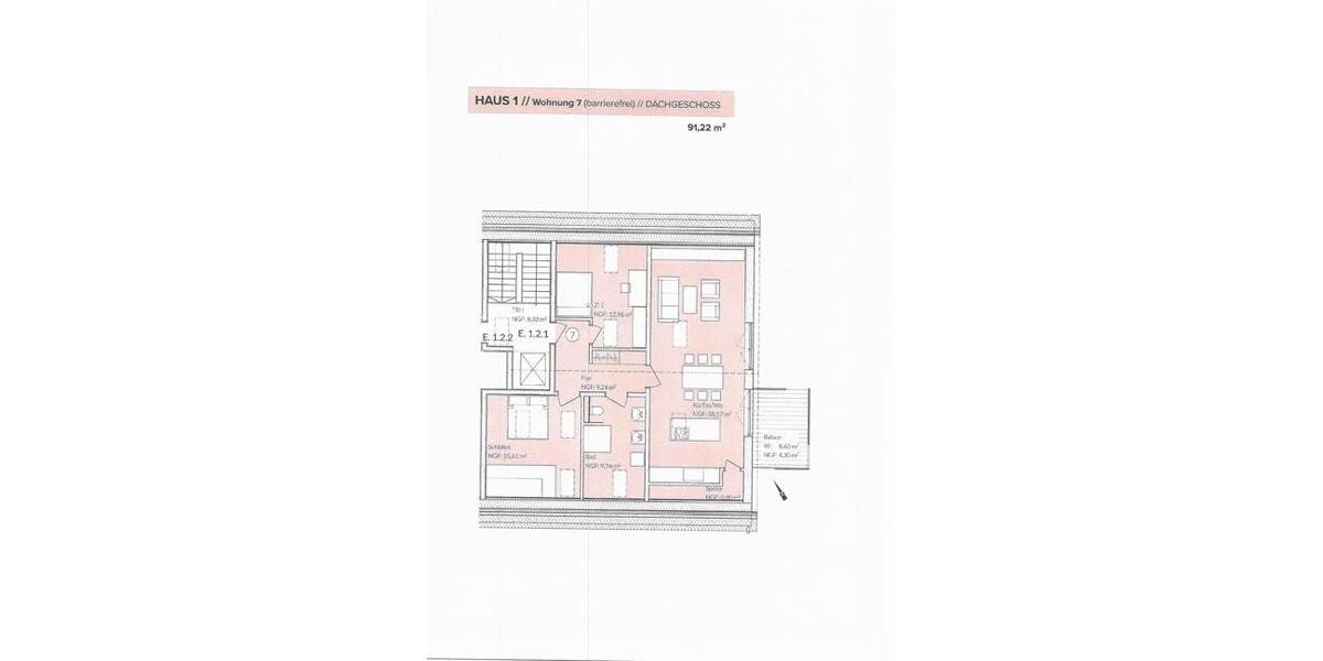 Dachgeschoßwohnung Bad Füssing - 4 Zimmer, 107 m&sup2;, 1.819&euro; | Angebot:23672331