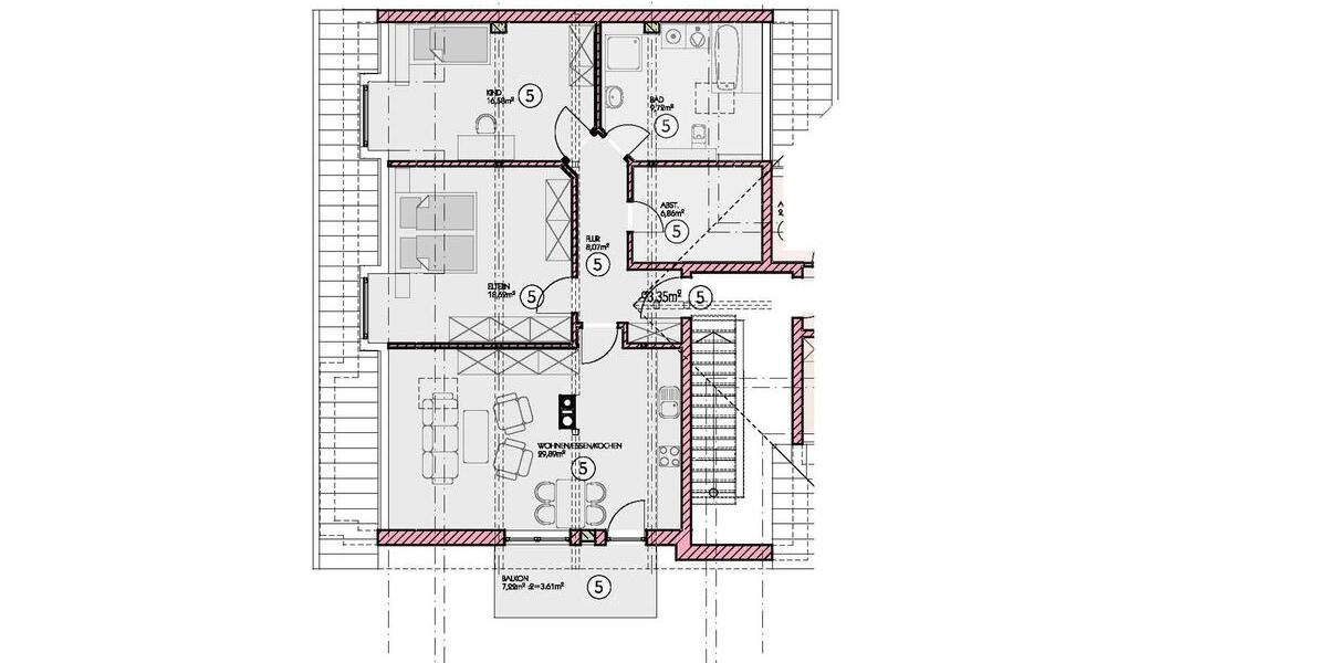 Dachgeschoßwohnung Passau Maierhof - 3 Zimmer, 93 m&sup2;, 875&euro; | Angebot:25840218